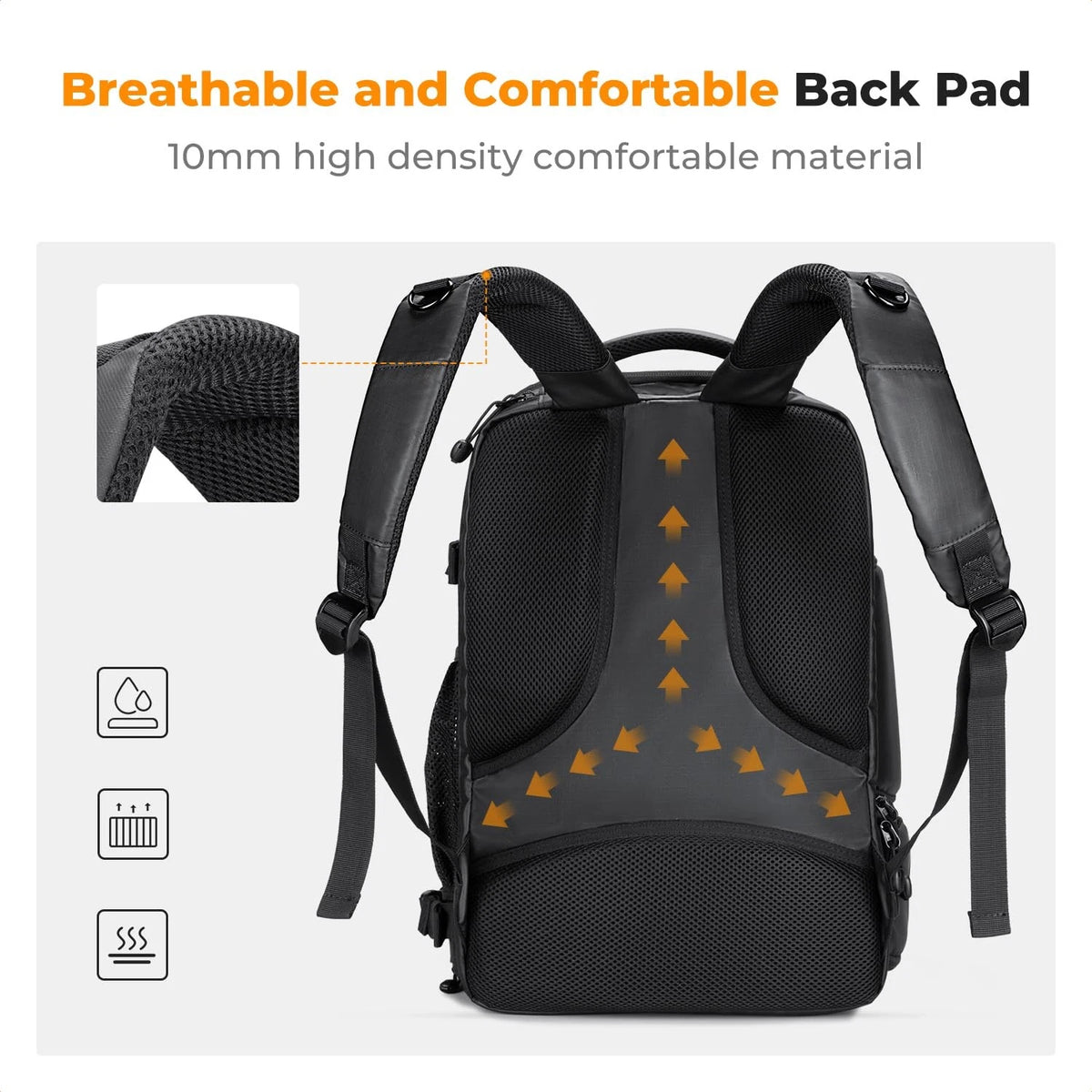 K&F CONCEPT Camera Backpack,25L Large Capacity Bag 25L, 02-all-black