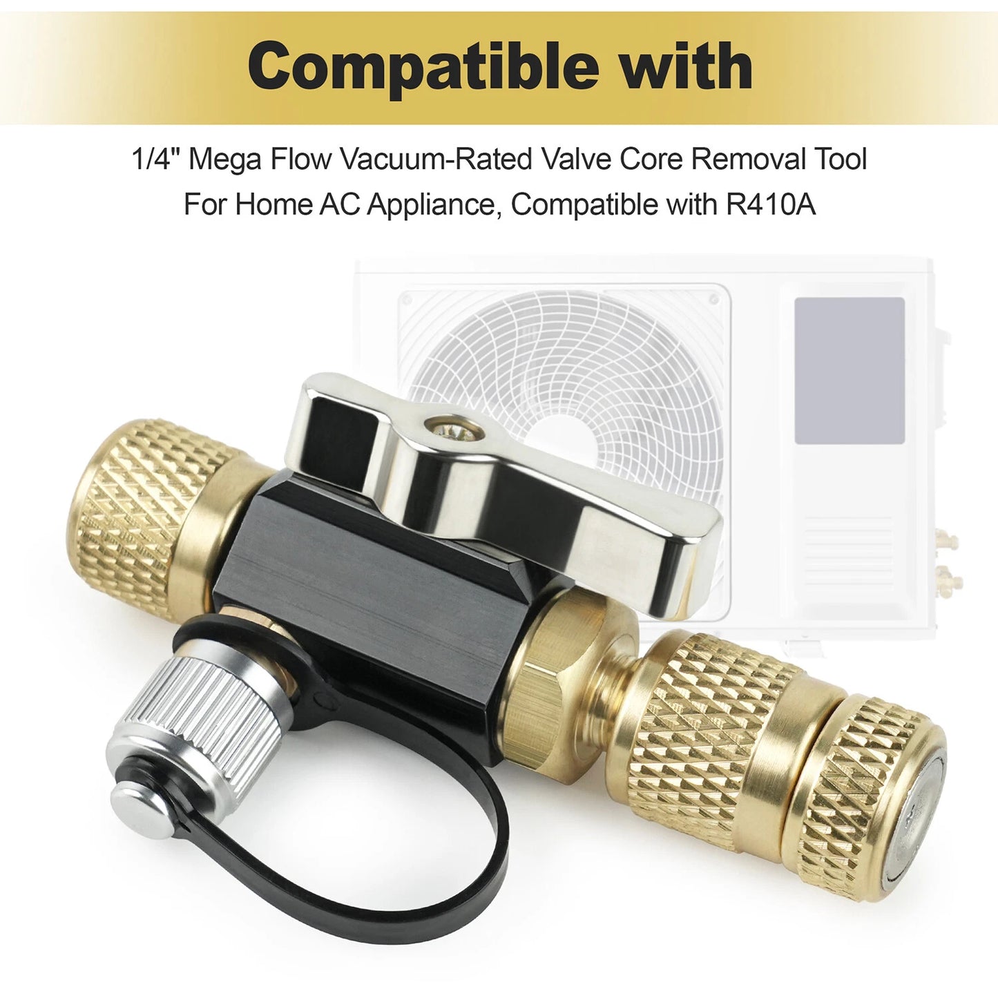 Mega Flow Vacuum Rated Valve Core Removal Tool – 1/4"  System Connection