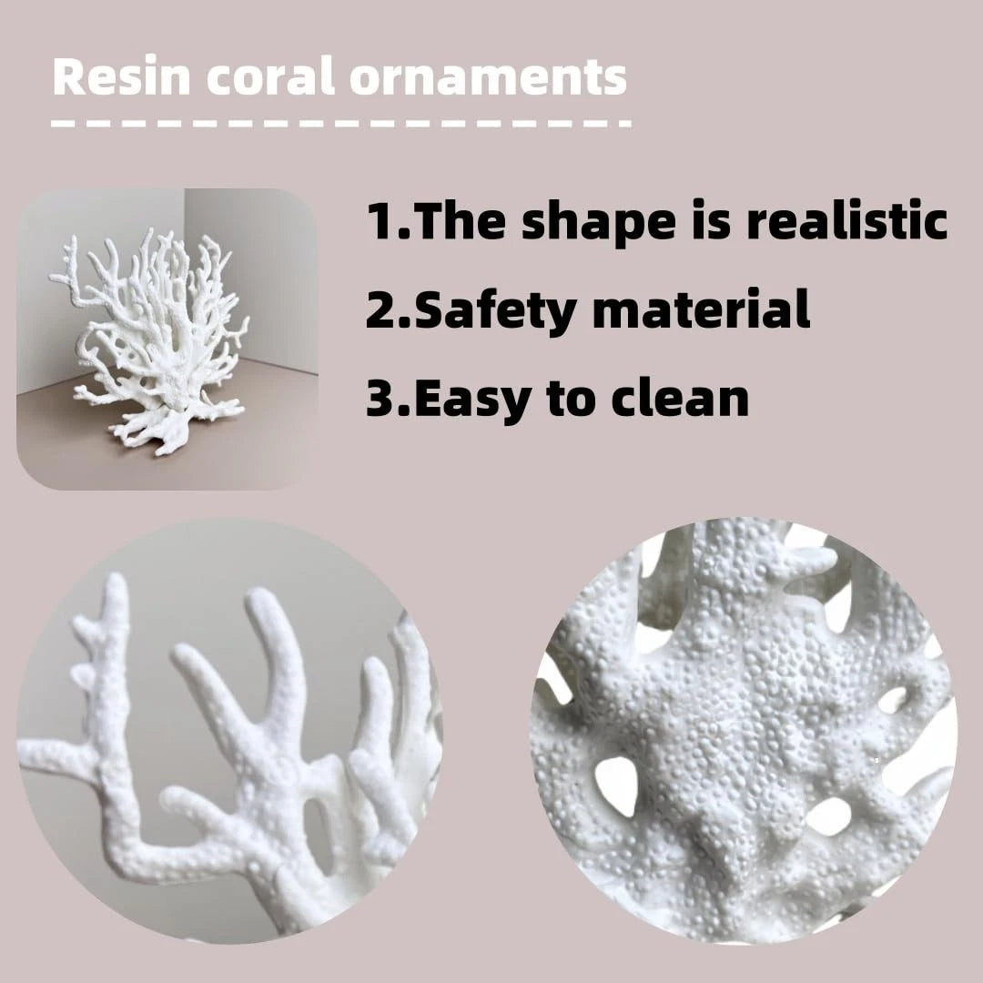 SwandTanpand Fish Tank Decorations,Aquarium Corals Decoration, Medium, White