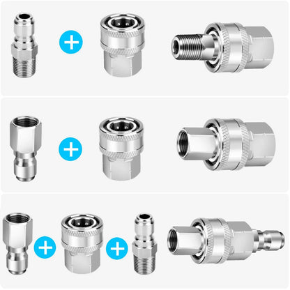 4pcs pressure washer adapter kit With a maximum working pressure of 5000 PSI