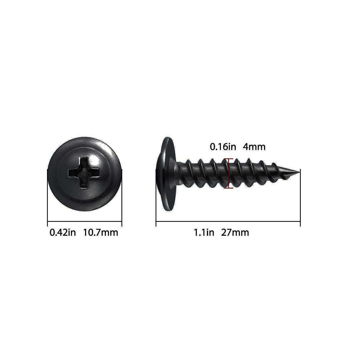 Wensilon (250 pcs)#8×1" Black Truss Head Wood Screws Quick Metal #8×1",