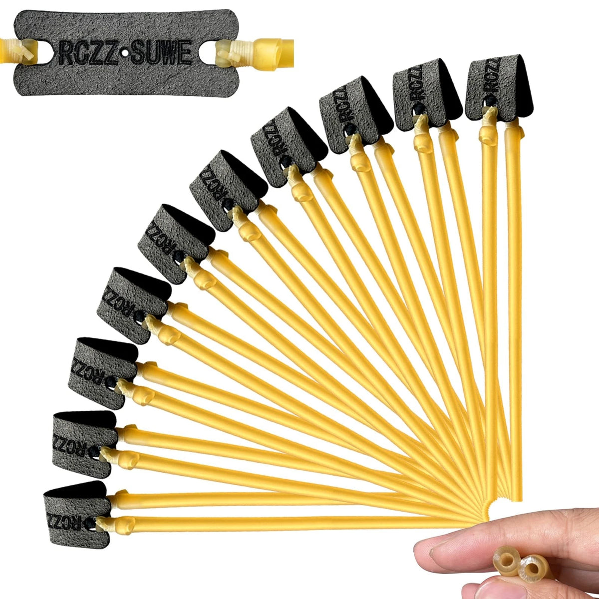 RCZZSUWE 5 PCS Slingshot Bands,Sling Shot Rubber Tubing Large, Yellow