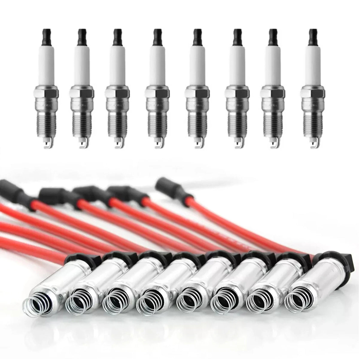 8PCS Spark Plugs With Wires Set for For Chevrolet Corvette 6.0L V8 2005 19299585