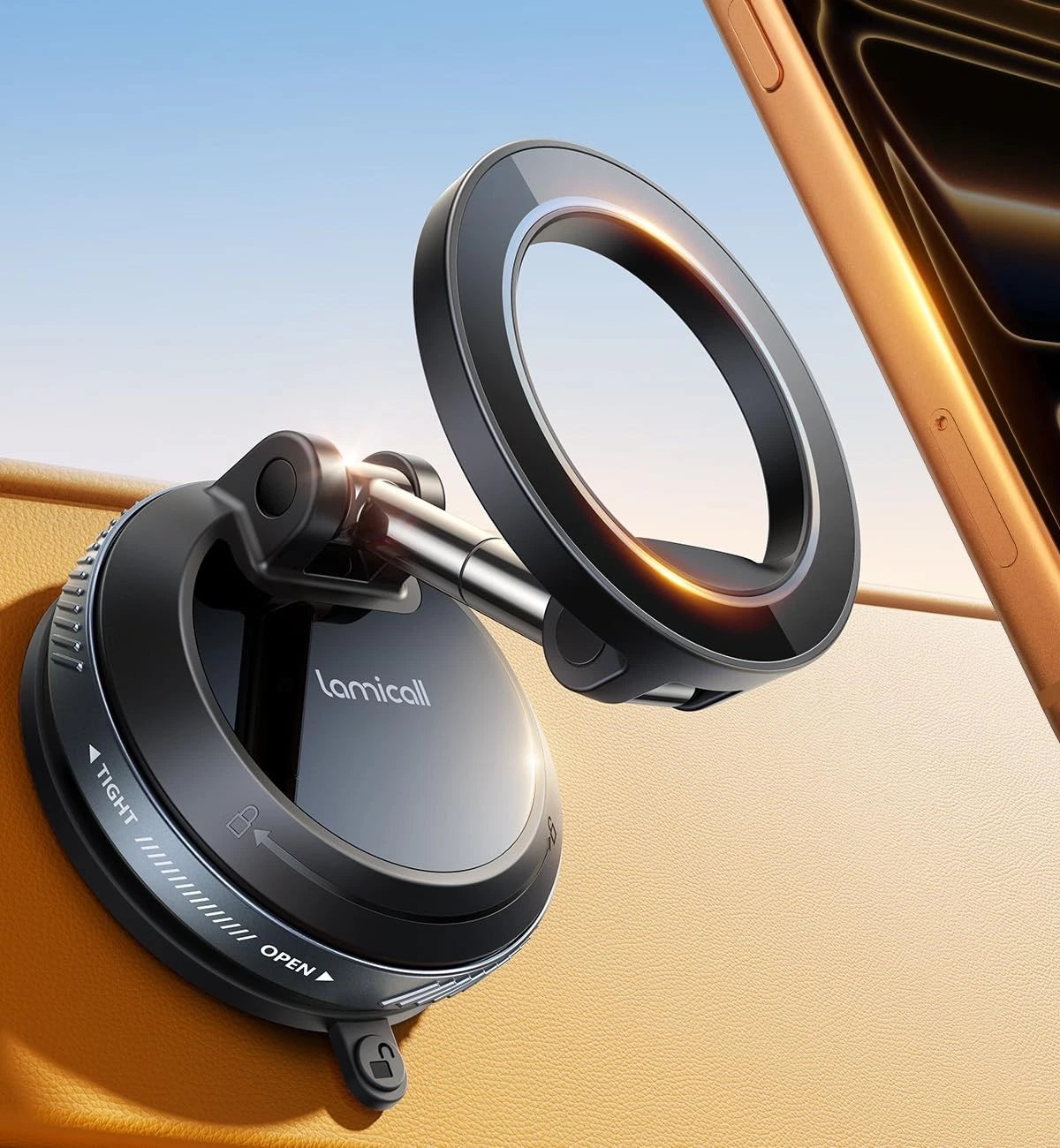 Lamicall Car Phone Holder Mount - [Ultra Vacuum Suction] Holders Black
