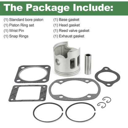 For Yamaha G1 2-Cycle Gas Golf Cart Top End Piston Kit w/Gaskets | Standard Bore