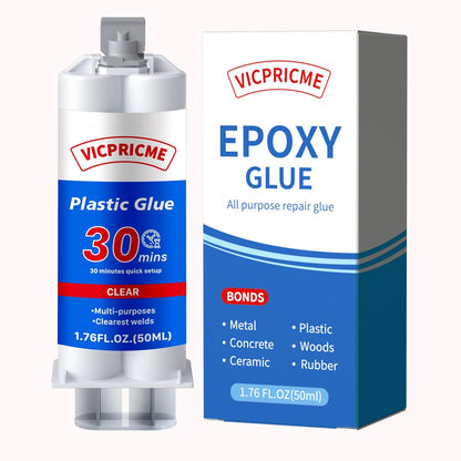 Clear 30 Minute Epoxy Glue, 2‑Part Dual‑Syringe 30Min glue 1pcs, clear