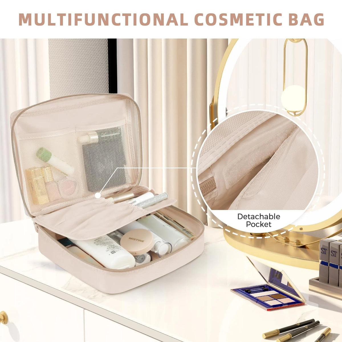 BAGAIL 8 Set Packing Cubes Luggage Organizers for Travel 8 Set, Cream