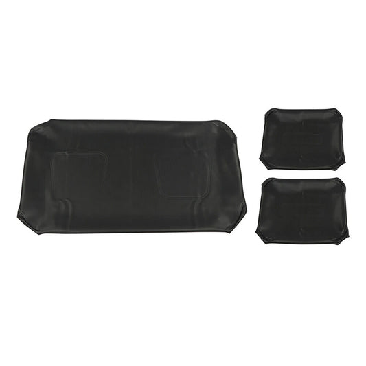 3 Pcs Front Seat Covers For Club Car DS 1982-2000.5 Golf Carts Black Leather