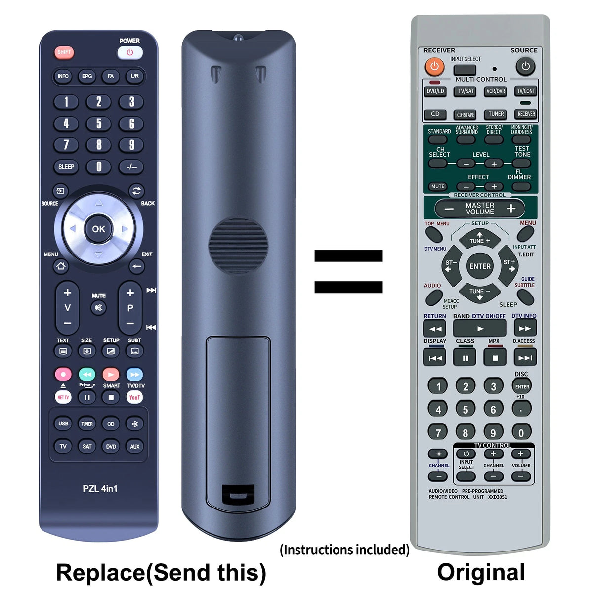 XXD3051 Remote Control For Pioneer VSX-D712 VSX-D812S VSX-D812K VSX-D712K