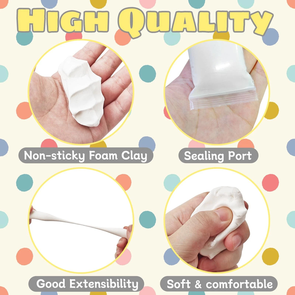36 Pack White Air Dry Foam Clay,12.6oz Modeling 36 Pack,