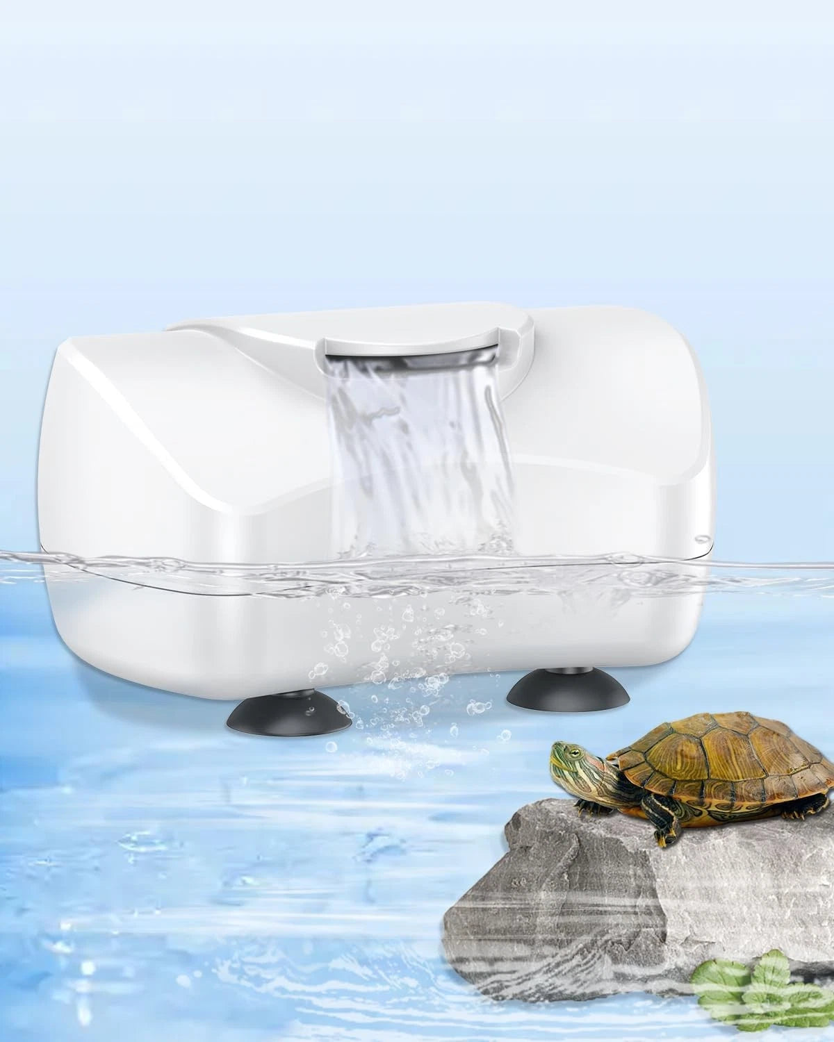 Pawfly 80 GPH 4 W Mini Turtle Filter for 1-10 Gallon Tanks, Low Water White