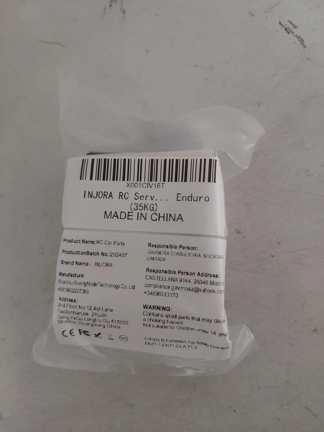 INJORA RC Servo 35KG Digital 35kg（90°-180°）