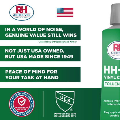 HH-66 Toluene Free Vinyl Cement 1 oz - Adhesive, 1 oz, Clear