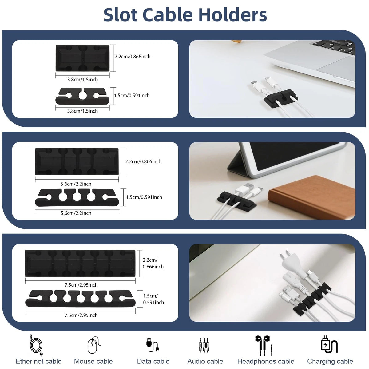 319pcs Cable Management Organizer Kit, Desk Cord Organizer, 98 Adhesive Black