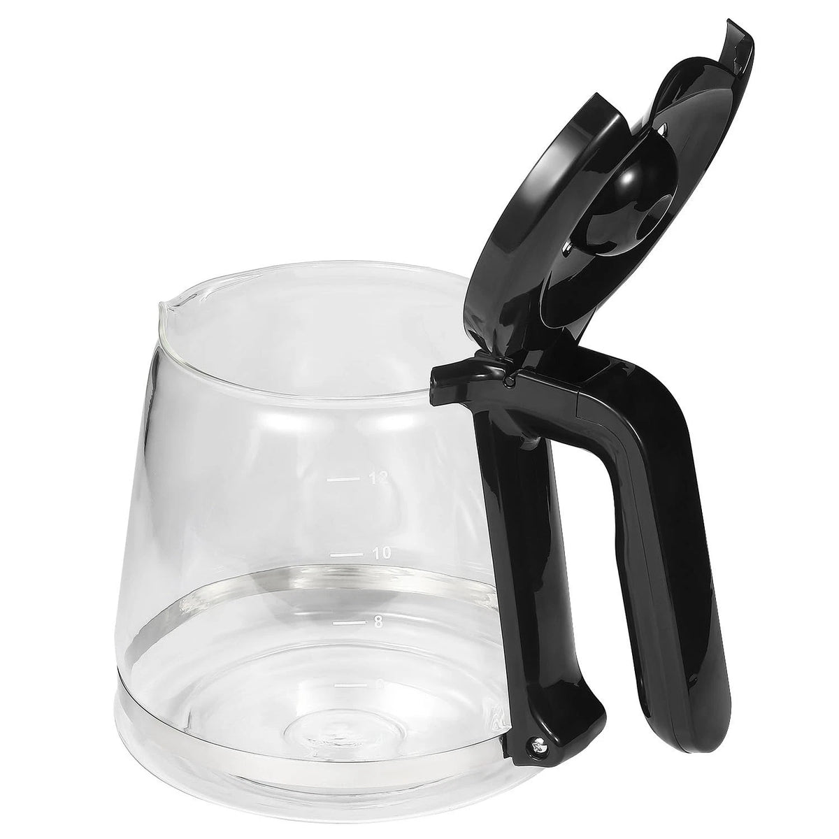 12 Cup Coffee Maker Replacement Pot Compatible with Mr. 12 Cups, Black, Clear