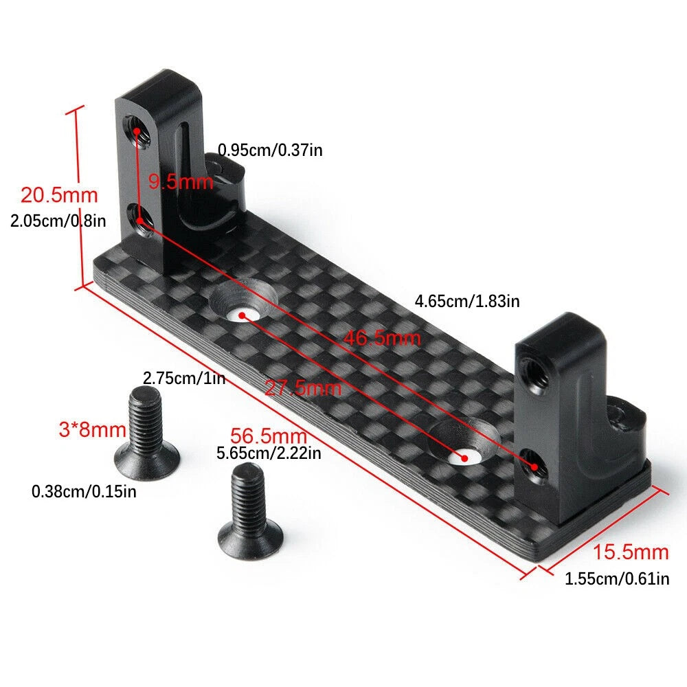 Servo Mount+Carbon Fiber Skid Plate For Axial Capra 1.9 UTB AXI03004 1/10 RC Car