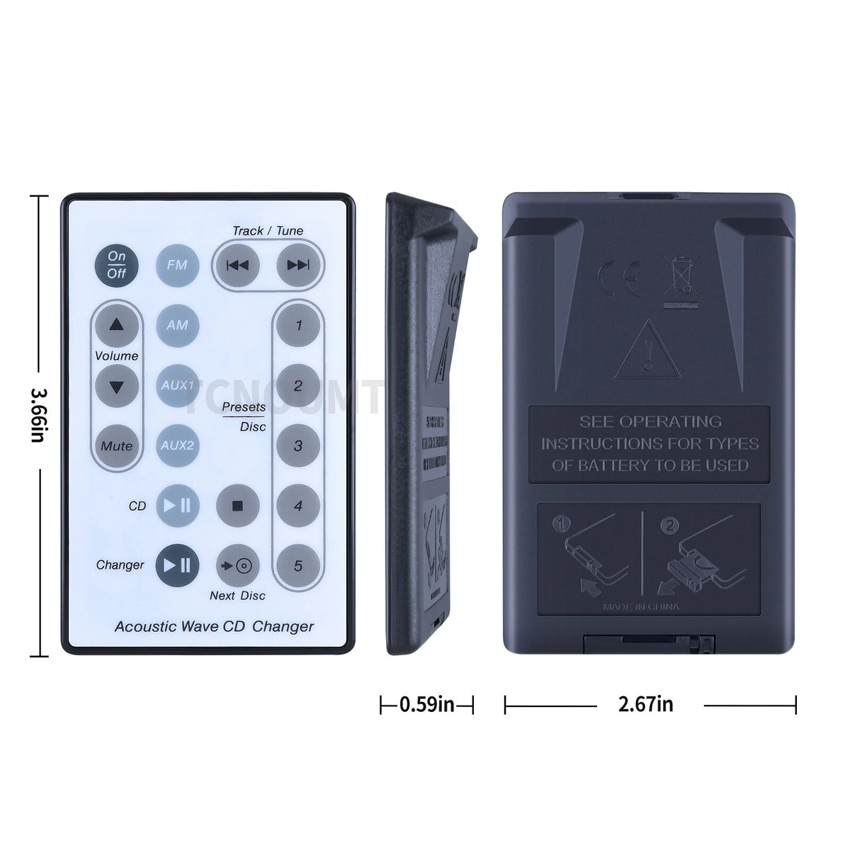 Remote Control For Bose CD-3000 AWMS Acoustic Wave II CD Changer Music System