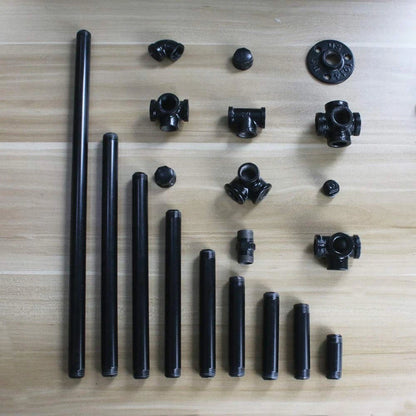 GeilSpace 6 Pack 1/2" × 16" Pre-Cut Black Metal Pipe, × 16",