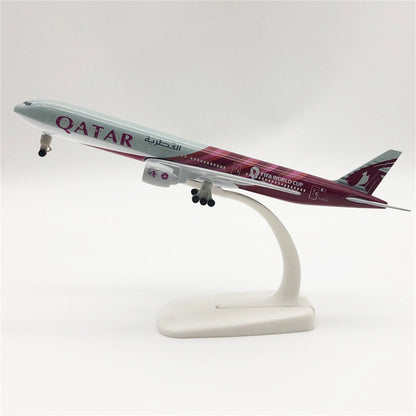 1:400 Qatar World Cup B777 Airplane Alloy Model Souvenir Display with Stand F