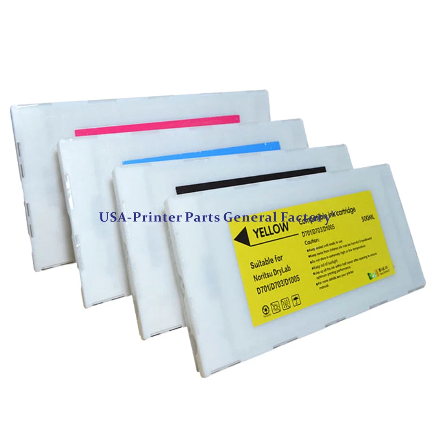 4*500ML Compatible Ink Cartridge For Noritsu Green II D1005 D502 D705 D701 D703
