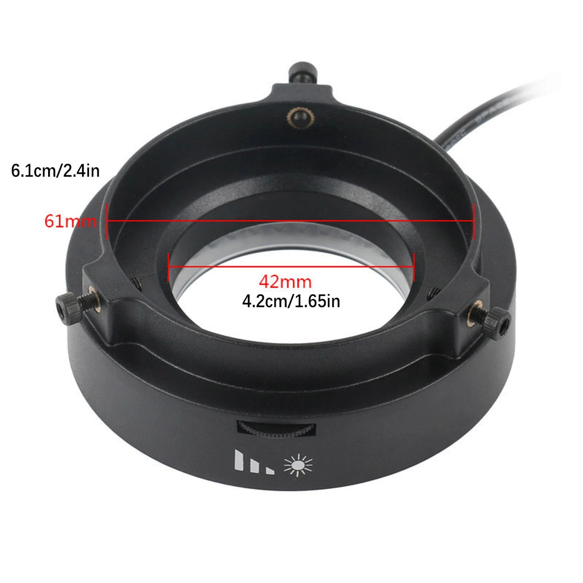 USB 72 LED Ring Light Microscope Adjustable bright Illuminator Focus Lamp
