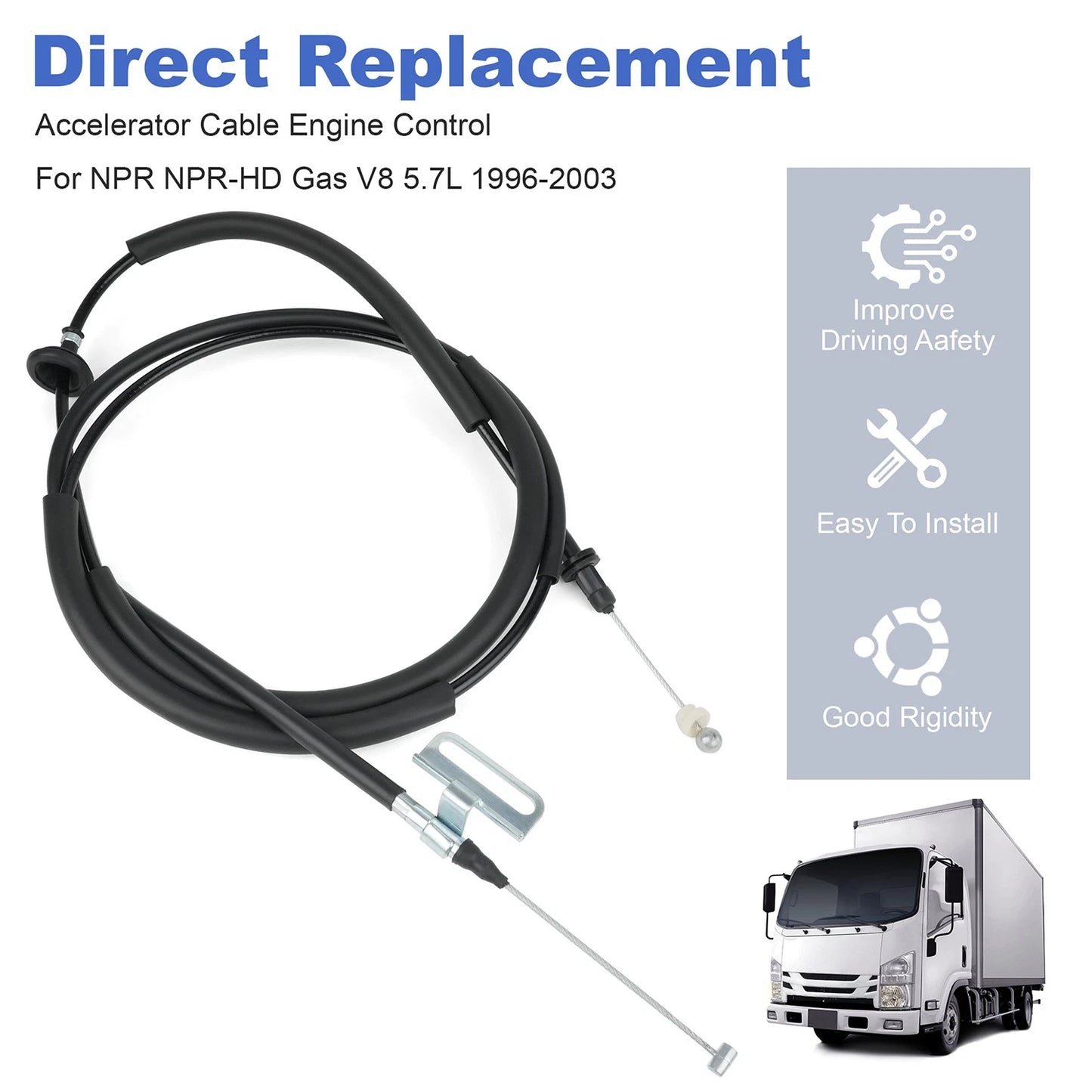 Accelerator Cable 8-97122-493-4 for Isuzu NPR NPR-HD 5.7L V8 Gas 1996-2003