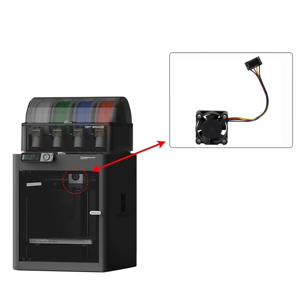 3D Printer DC5V 2510 Extruder Hotend Cooling Fan for Bambu Lab P1P/P1S,...
