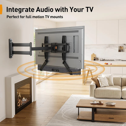 Perlegear Soundbar Mount with Adjustable Height, Sound bar up to Black