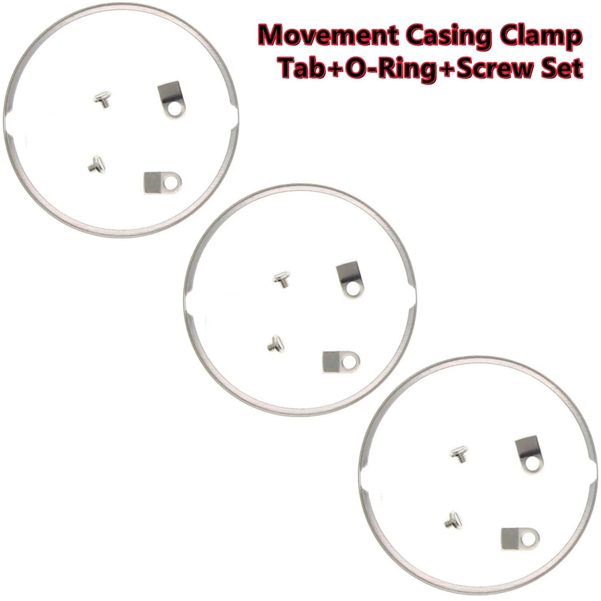 Movement Steel 6* Clamps+6*Screws+3* Mounting Rings For ETA 2824 2834 2846 2836