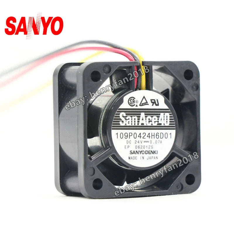 SANYO 109P0424H6D01 Fan 24VDC 0.07A 40*40*20MM 3-wires Fanuc Cooling Fan San Ace