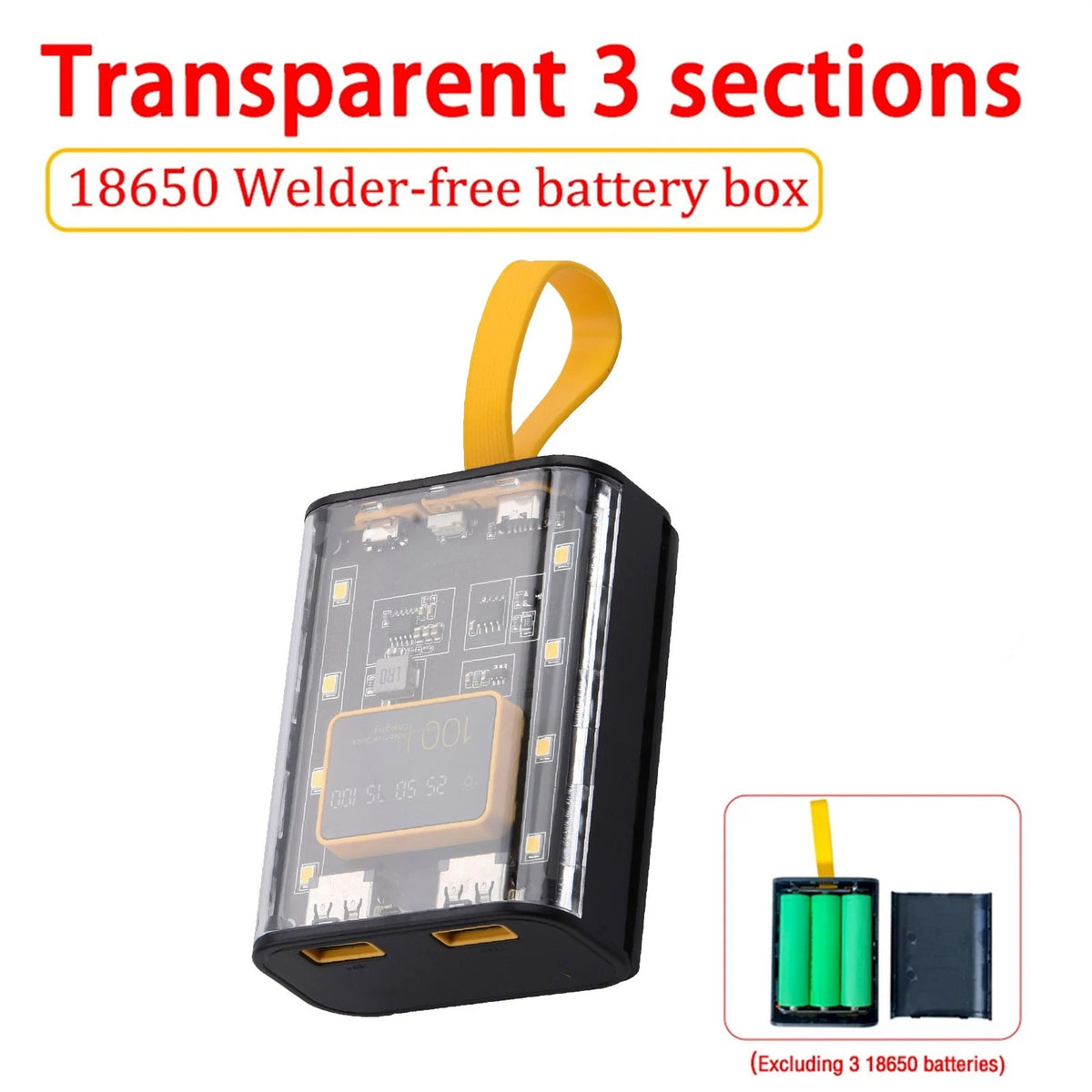 10W 18650 Battery Charger DIY Power Bank Box Case Fast Charging With Night