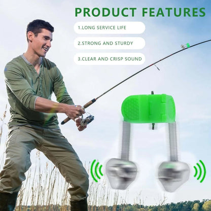 KISEER 50 Pcs Plastic Fishing Bells Clips Rod Alarm with Dual Green