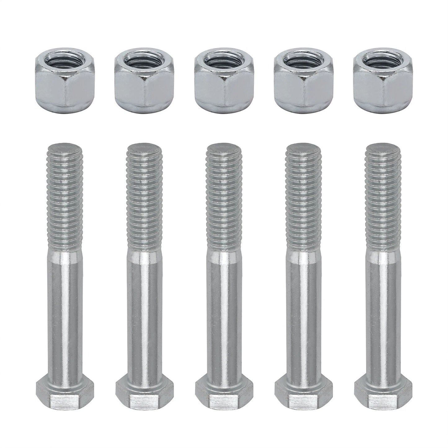 5 Pack Grade 2 Shear Bolts for Rotary Cutters 1/2" X 3-1/2" with Nylock Nuts