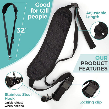 HiiGuy DSLR Camera Strap For Photographer – Extra Long (44 Inch), Black