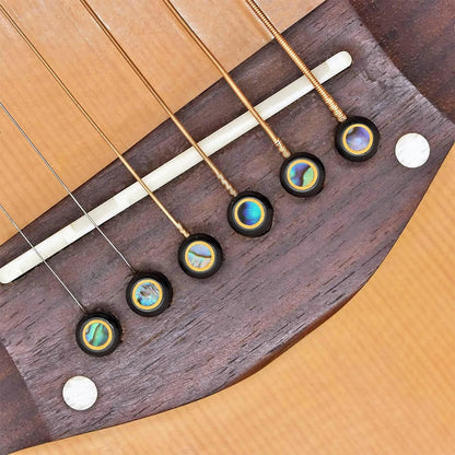 Blisstime 6pcs Ebony Guitar Pins Inlaid Abalone Dot Acoustic Guitar...