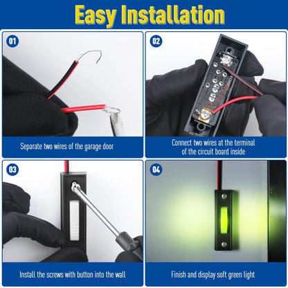 Lighted Doorbell Button, Garage Door Opener Switch with LED Light, Black