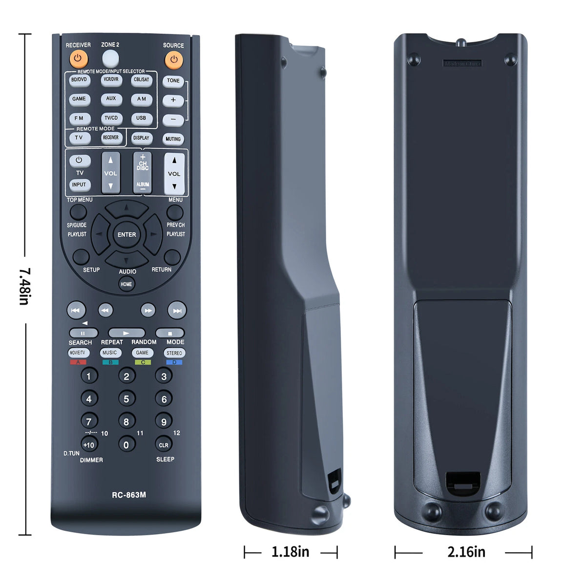 RC-863M Remote Control For Onkyo AV Receiver HT-R2295 HT-R592 HT-S5600