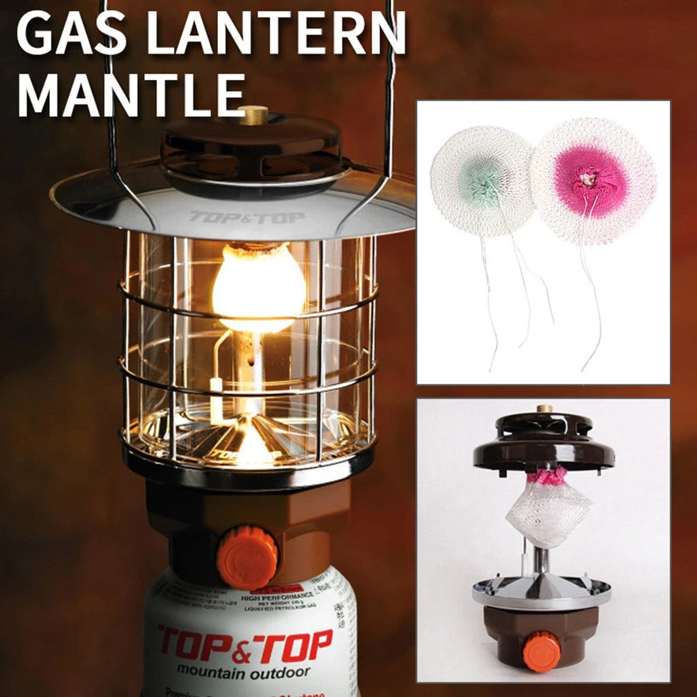 50Pcs 9cm Portable Outdoor Camping Gas Lamp Lantern Mantles Dual Head 300/400