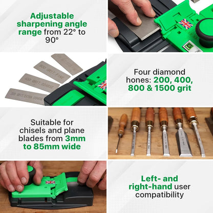 G Sharp Edge Chisel Sharpener - Sharpening Kit - Sharpens Blades Black