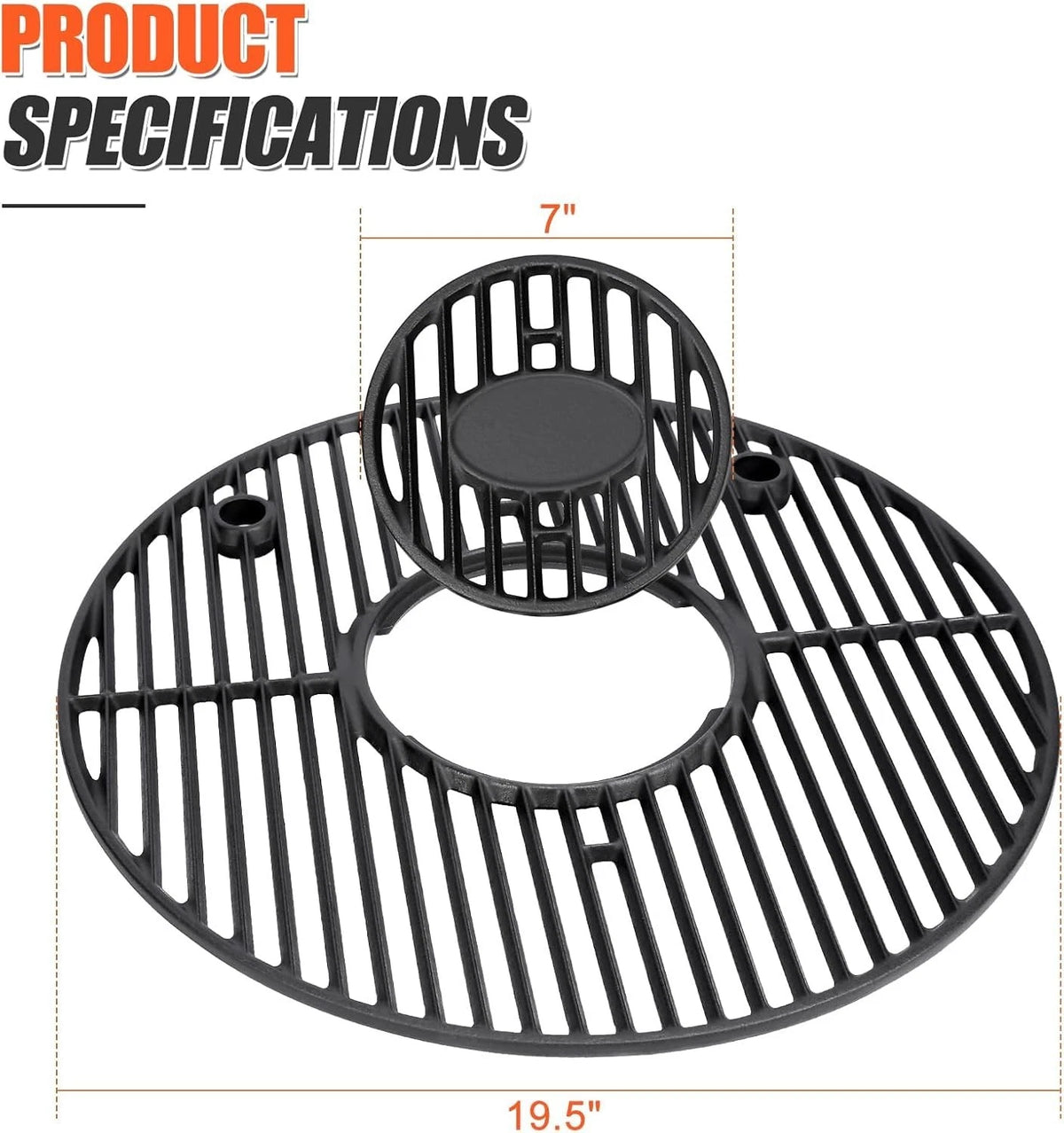 QuliMetal Round Grill Grate 19.5" for Akorn Kamado Ceramic Grill, Pit 19.52''