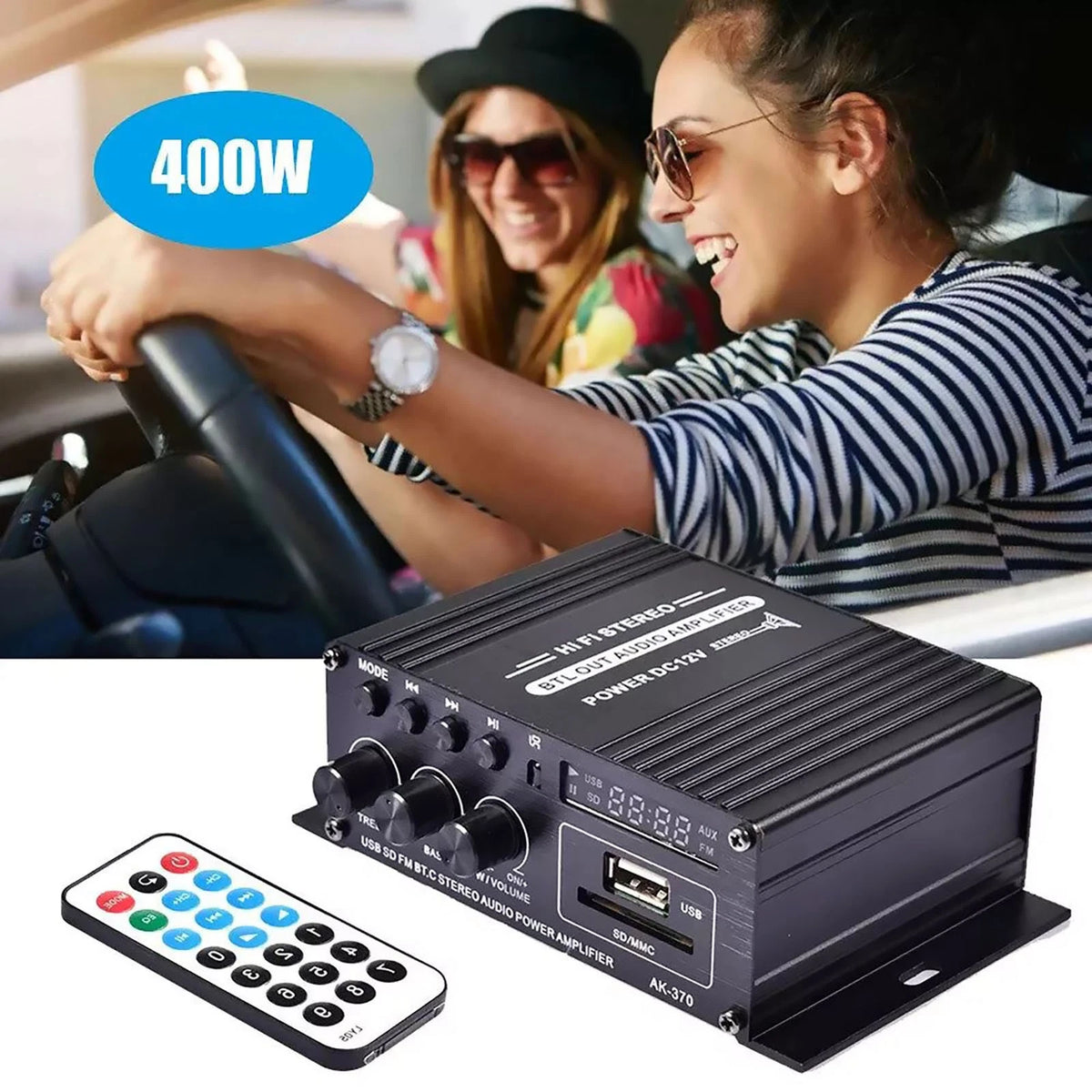 Bluetooth Mini HiFi Digital Stereo Audio 2 Channels Amplifier Power Amp DC 12V