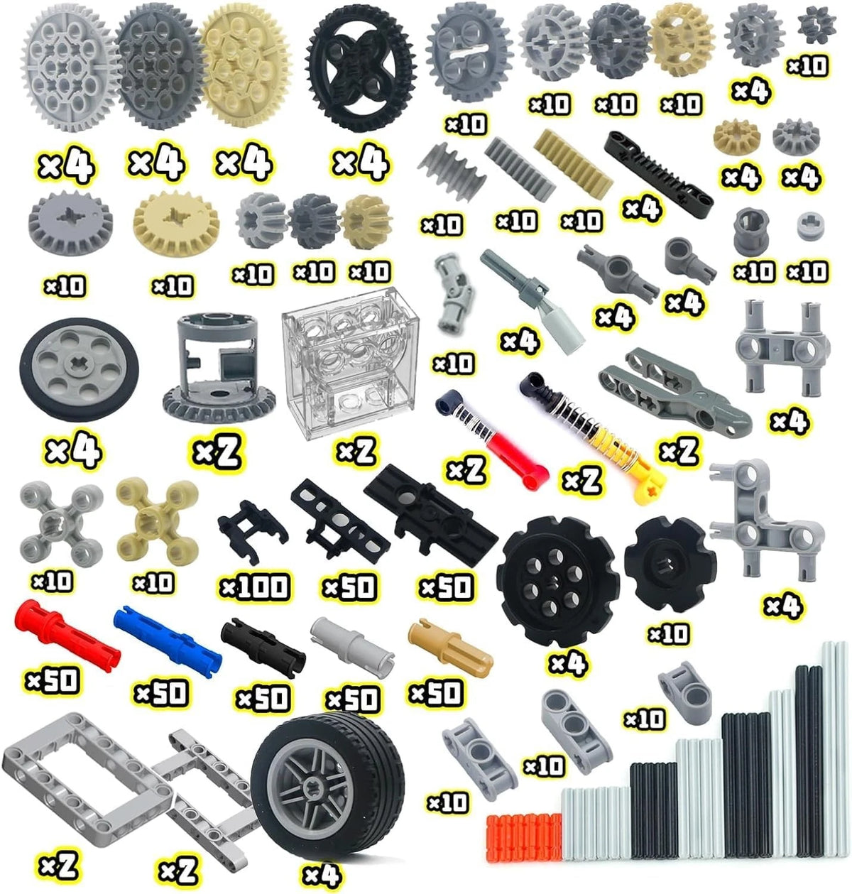 Technical Gears Axles Parts Pieces - Gearbox Bulding Block Classic Bulk