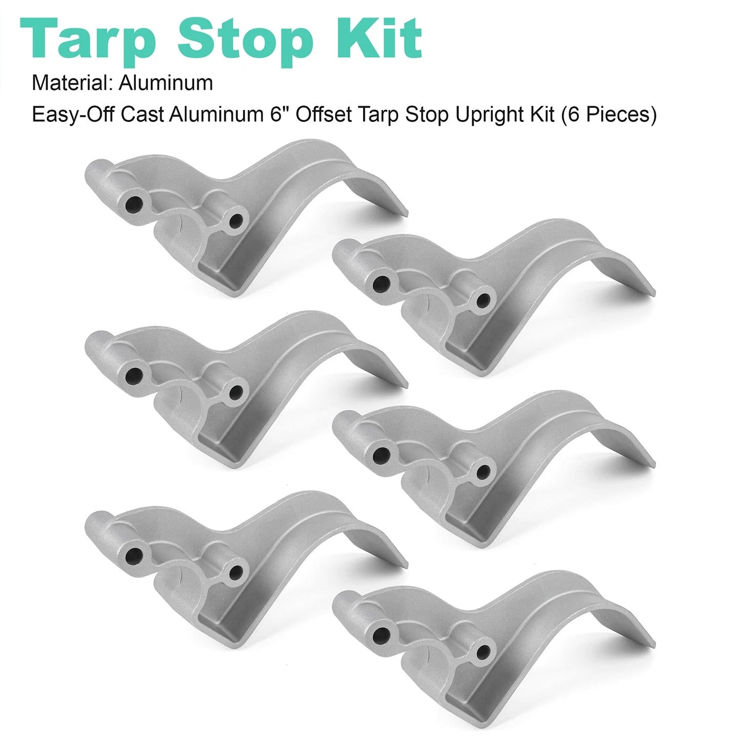 1705454 Easy-Off Cast Aluminum 6″ Offset Tarp Stop Upright Kit - 6 Tarp Stops