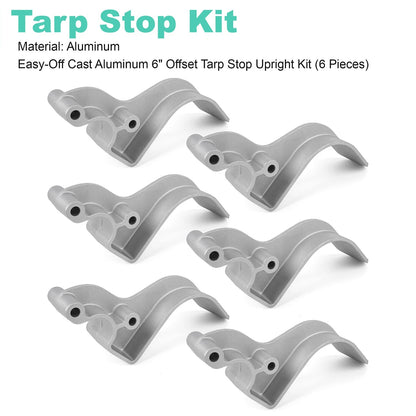 1705454 Easy-Off Cast Aluminum 6″ Offset Tarp Stop Upright Kit - 6 Tarp Stops