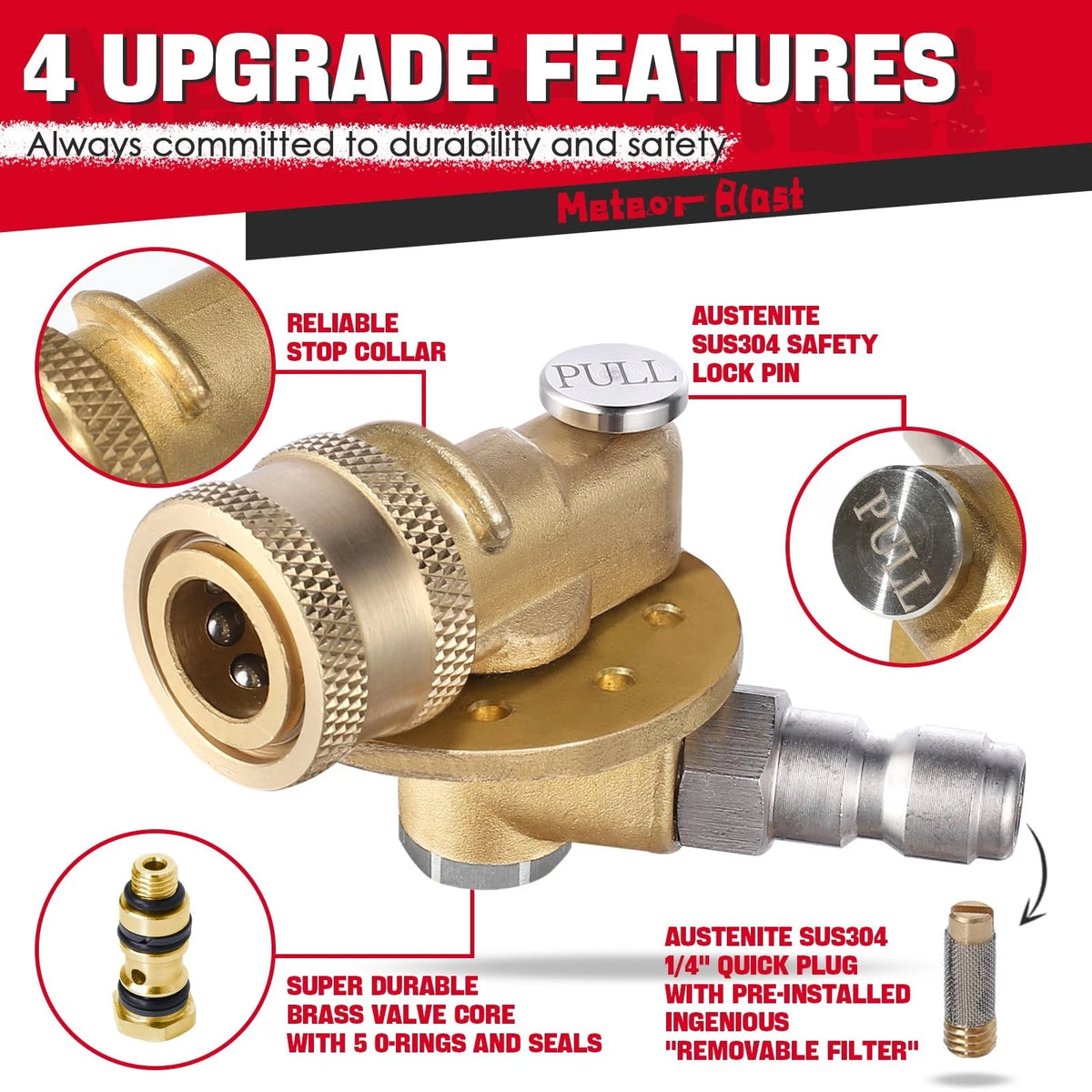 Meteor Blast Pivoting Coupler, 270 Degree with 7 7 angles：270 degree, Brass
