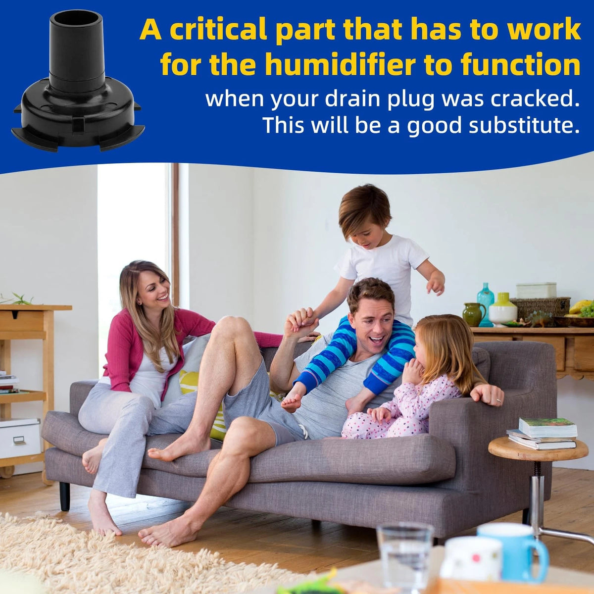 Ximoon 4223 Drain Spud Replacement for Aprilaire Humidifier 500 600 Black