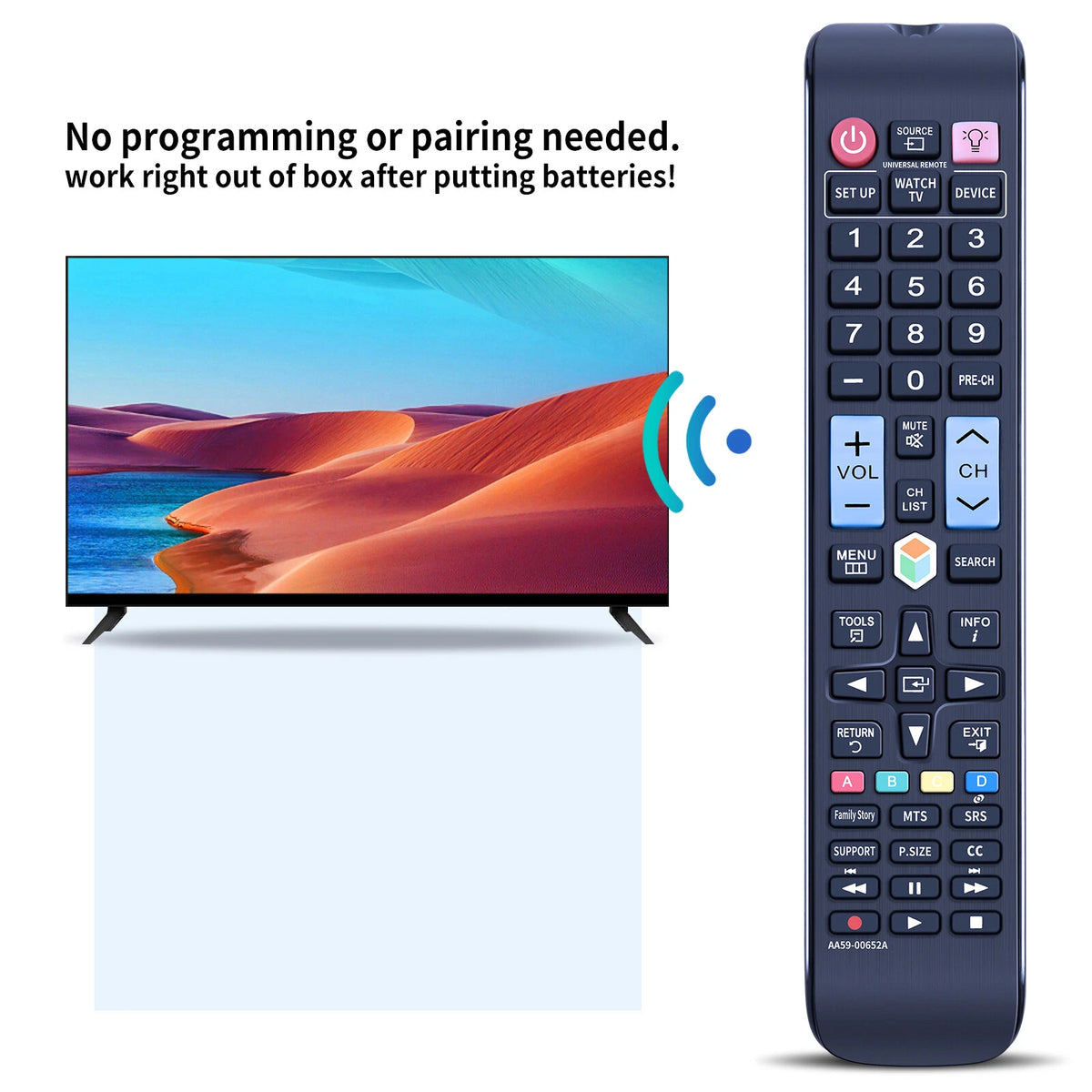 AA59-00652A Remote Control For Samsung LCD LED 3D Smart TV UN55ES6100F