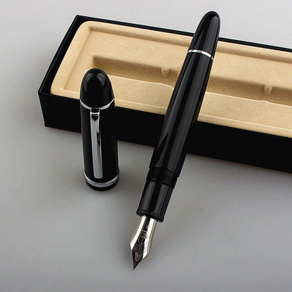 Jinhao X159 Fountain Pen Gift Black With Silver Clip Fine Nib Acrylic Screw Cap