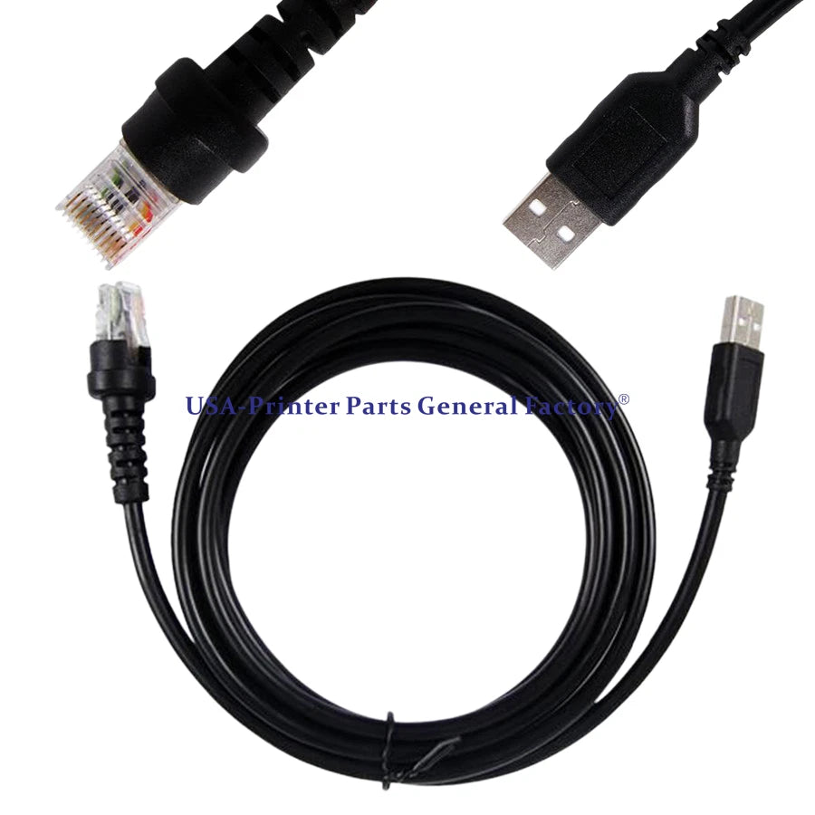 6FT 2M USB Straight Cable Compatible For Zebex Z-6170 Barcode Scanner