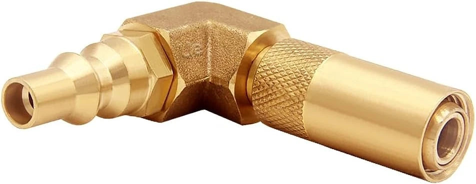 Solid Brass 1/4" RV LP Propane Quick Connect/Disconnect Conversion Elbow...